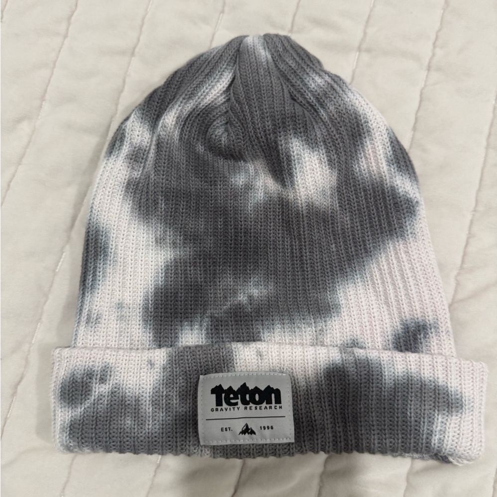 Teton Gravity Research Gray and White Beanie